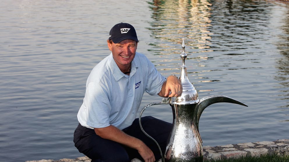 Ernie Els wins the 2005 Omega Dubai Desert Classic