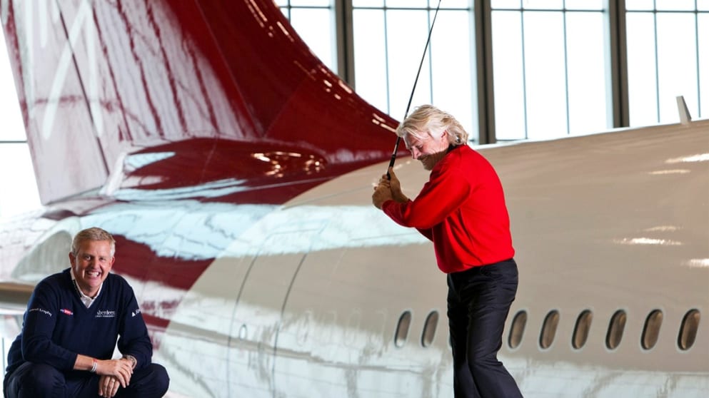 Colin Montgomerie and Richard Branson