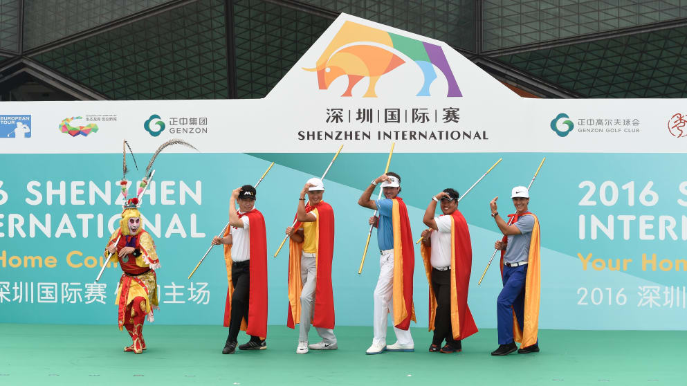 YE Yang, Li Haotong, Bubba Watson, Kiradech Aphibarnrat and Thorbjørn Olesen (Sportpix/Richard Castka)