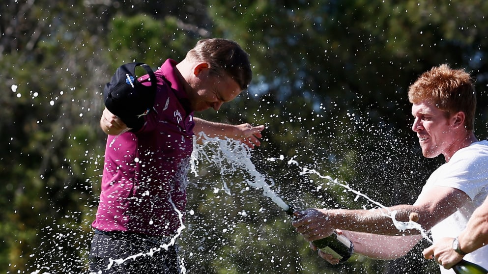 Celebrating Open de Espana win