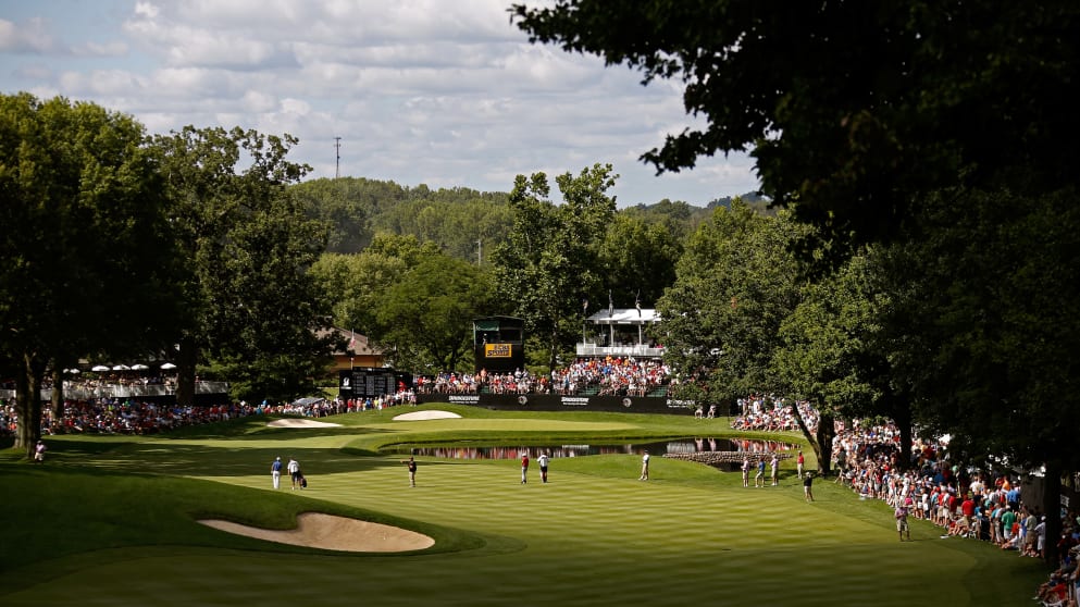 The par five 16th hole at Firestone Country Club