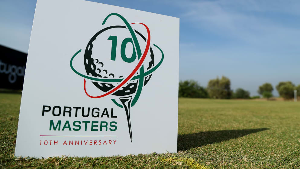 A view of a tee marker during the pro-am for the Portugal Masters at the Victoria Clube de Golfe