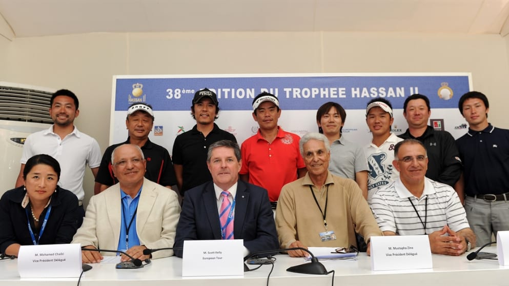 European Tour representatives with delegates of the Trophee Hassan II