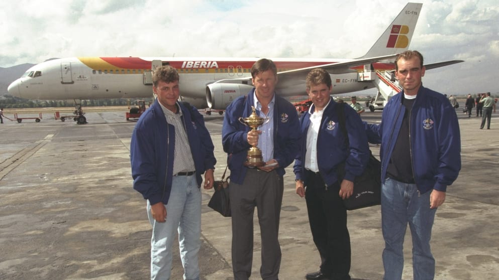 Clarke, Faldo, Westwood and Bjorn with The Ryder Cup