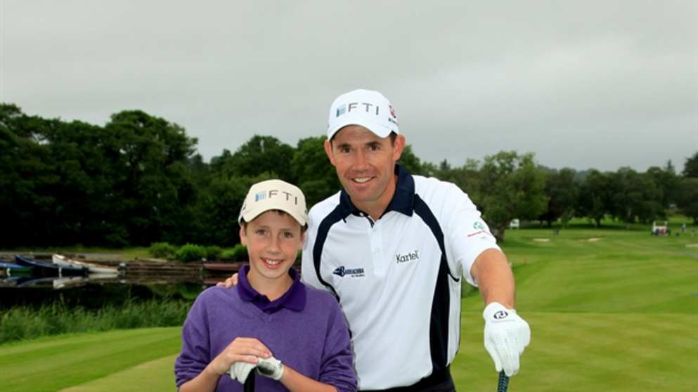  Make-A-Wish Ireland Ambassador, Padraig Harrington and young Peter McEnery