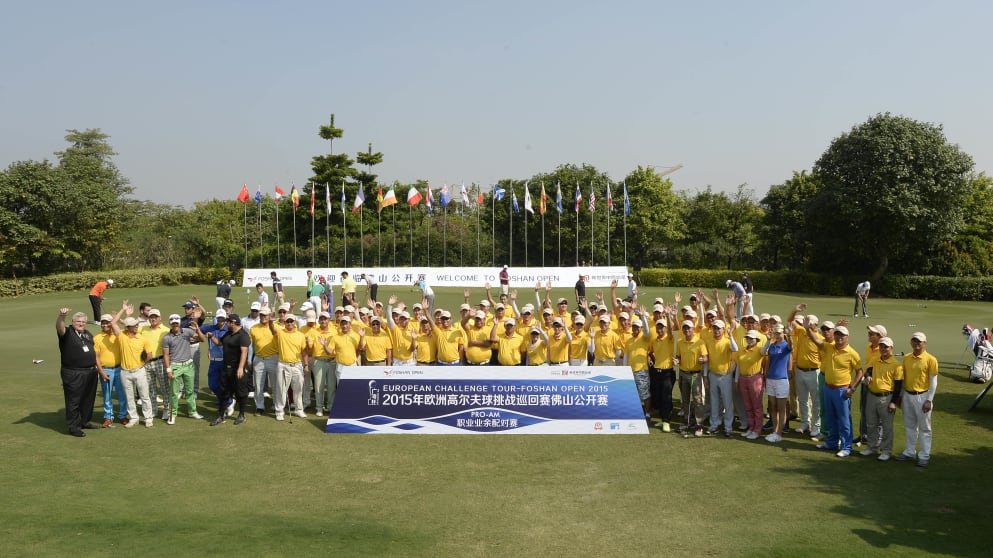 The Pro-Am participants at The 2015 Foshan Open (Richard Castka)