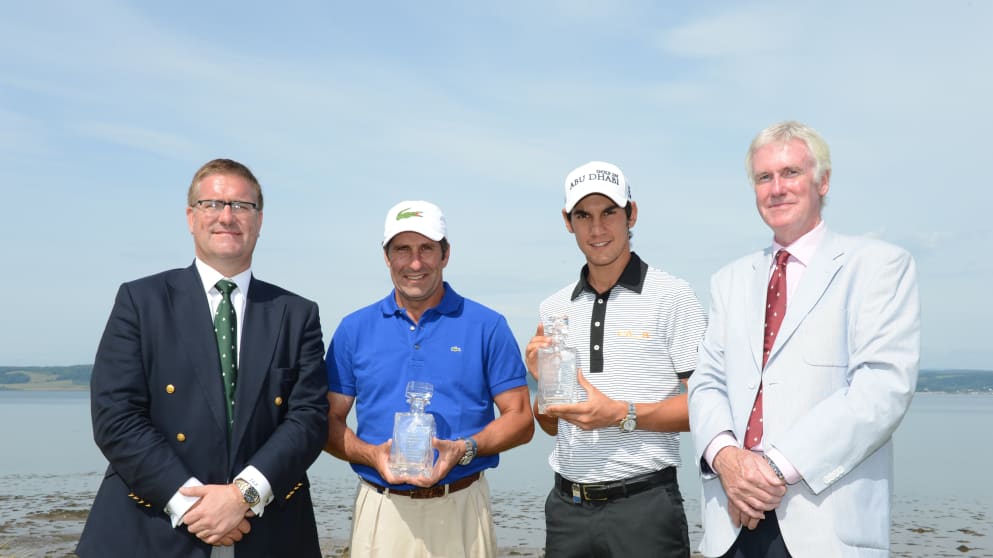 Tim Apel, Firmby Golf Club Captain with José Maria Olazábal, Matteo Manassero and Club Secretary Paul Duffy