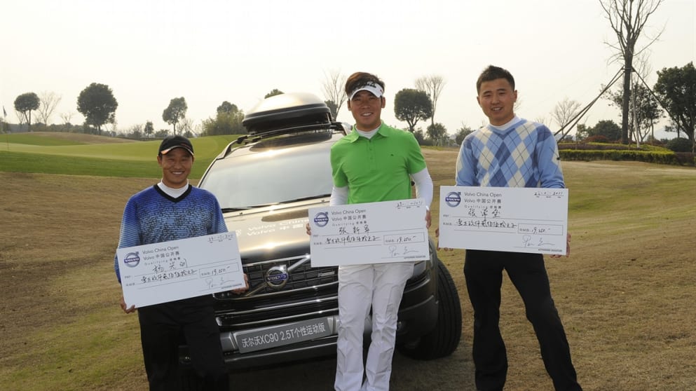 Yang Guang-ming, Zhang Xin-jun and Zhang Chang-lei (pic by Richard Castka/Sportpixgolf.com)