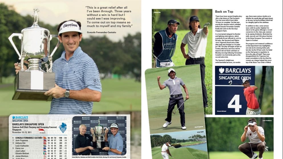 Gonzalo Fernández-Castaño won for the first time in three years at the Barclays Singapore Open