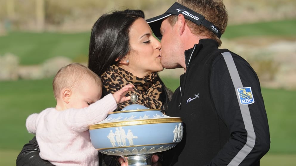 Luke Donald celebrates with wife Diane and daughter Elle after winning the WGC Accenture Match Play in February.