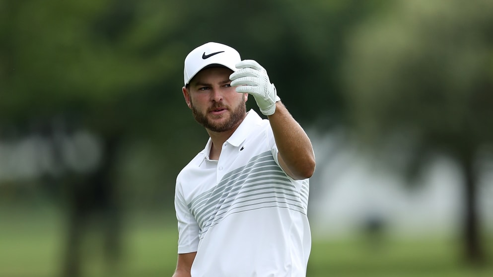 Jordan L Smith during his opening round at the BMW SA Open