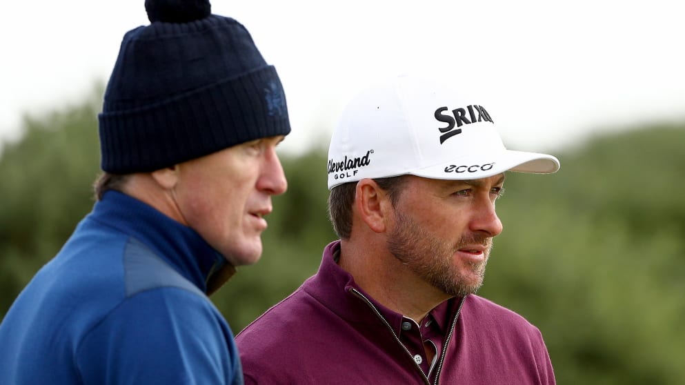 Graeme McDowell and AP McCoy at the Alfred Dunhill Links Championship