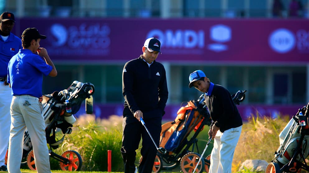 Sergio Garcia dispenses advice to his young team-mates