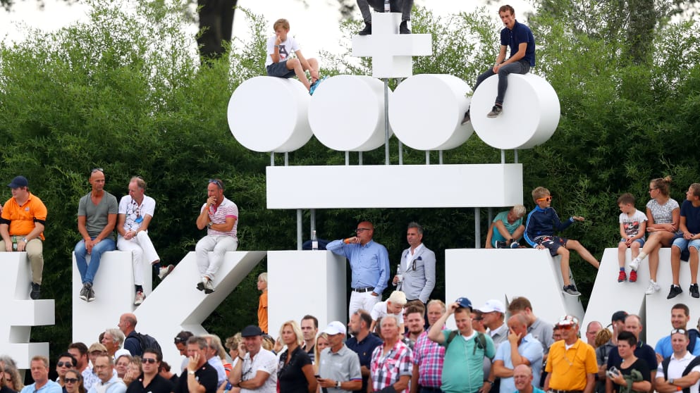 Fans get a better view of the action on the 18th