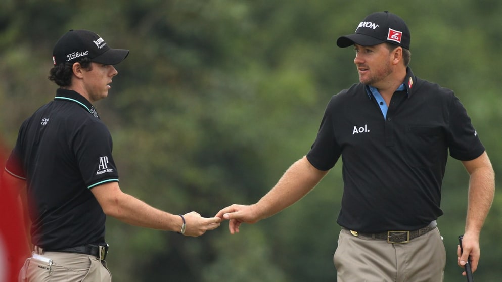 Rory McIlroy (L) and Graeme McDowell 