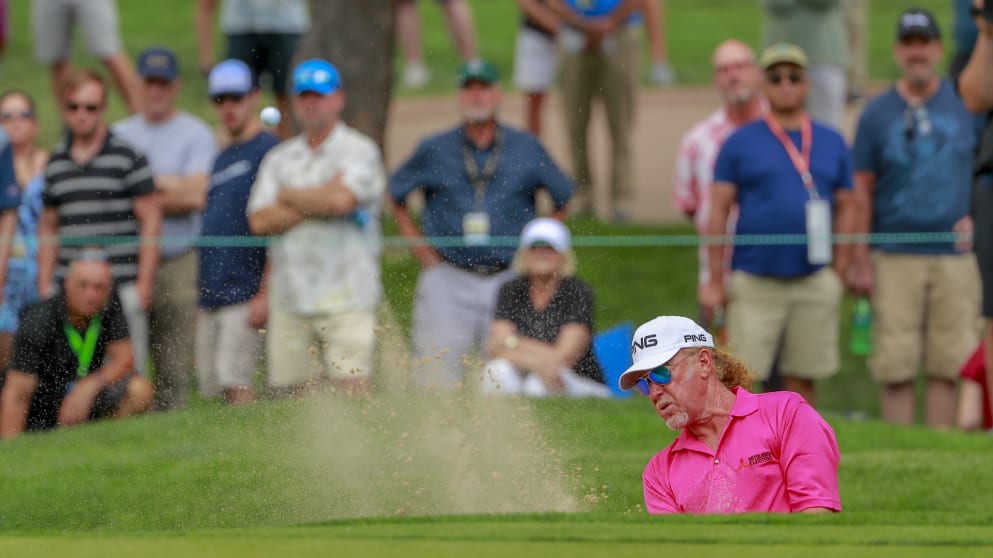 Miguel Angel Jiménez during the third round at the U.S. Senior Open Championship (Copyright USGA/Chris Keane)