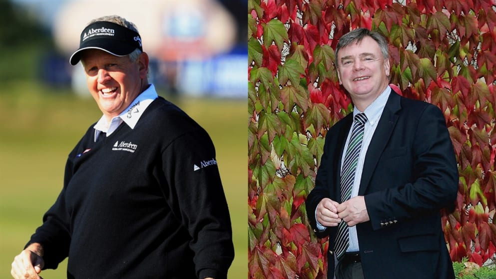 Colin Montgomerie and Ken Schofield - honoured by World Golf Hall of Fame