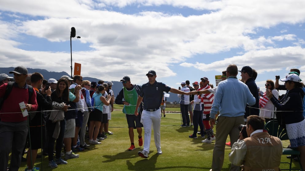 Justin Rose on the first day of the Olympic Men's Golf