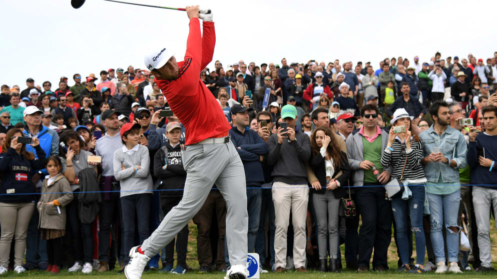 Jon Rahm - tees off on the 2nd hole during Day Four of the Open de Espana 