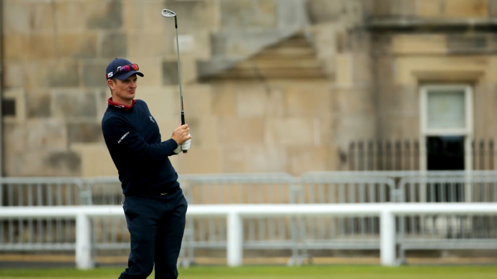 Justin Rose in practice ahead of the 144th Open Championship 