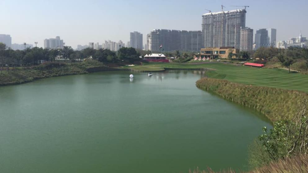 18th hole on the Gary Player Course at DLF Golf & CC 