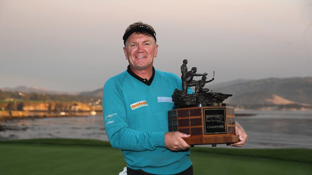 Paul Broadhurst with the Nature Valley First Tee Open trophy