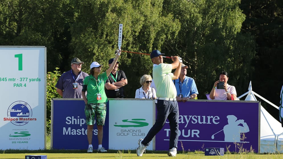 Clark Dennis off the first tee