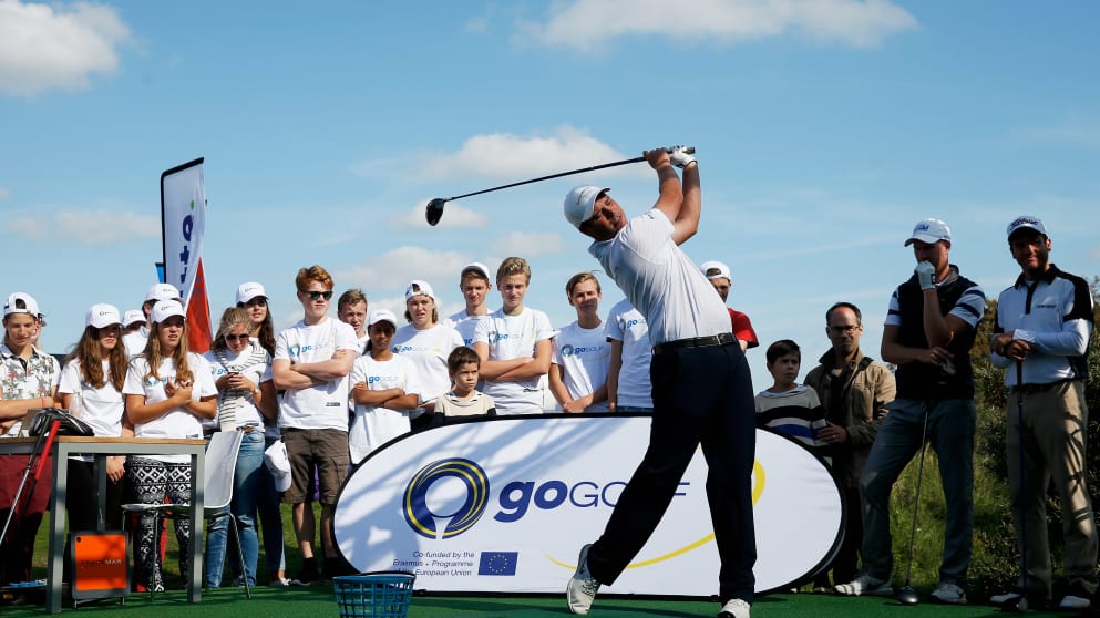Floris De Haas takes part in the GoGolf Europe launch at Kennemer G&CC