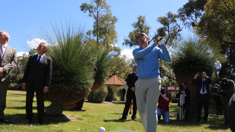 Michael Long during the launch of the World Super 6 Perth