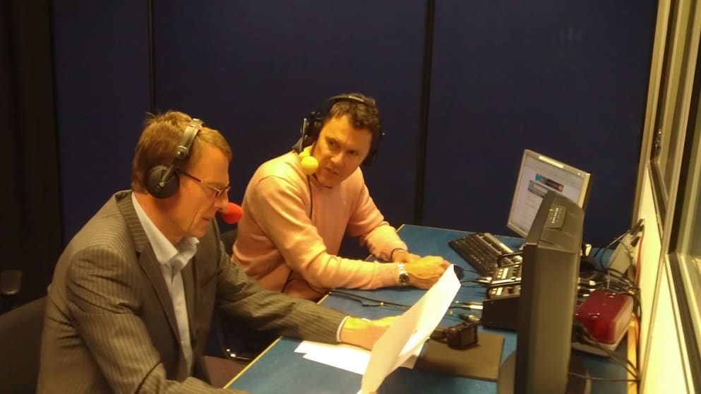 Robert Lee and John Hawksworth in the studio.