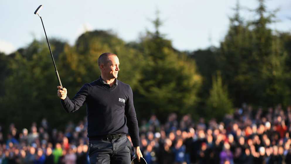 Alex Noren celebrates his British Masters victory