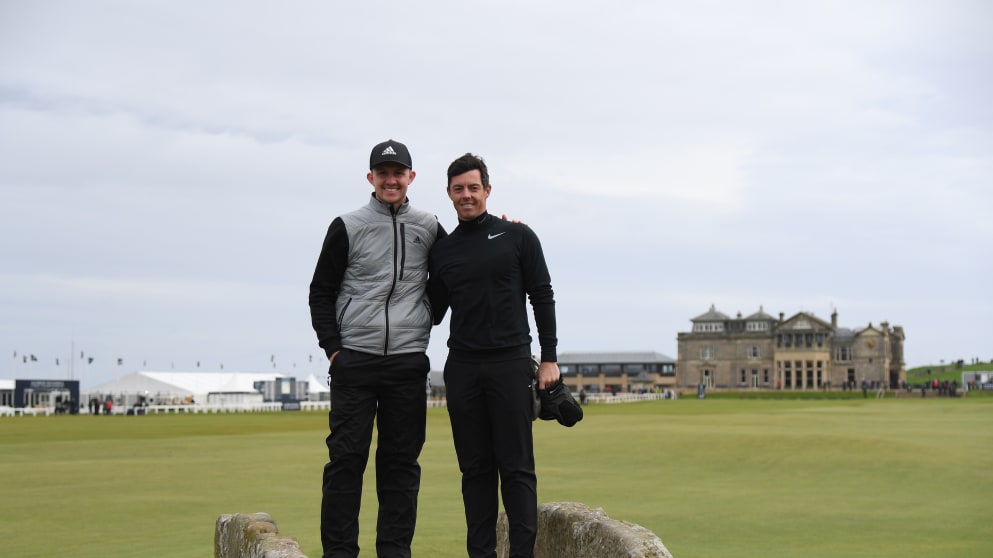 Connor Syme, left, and Rory McIlroy