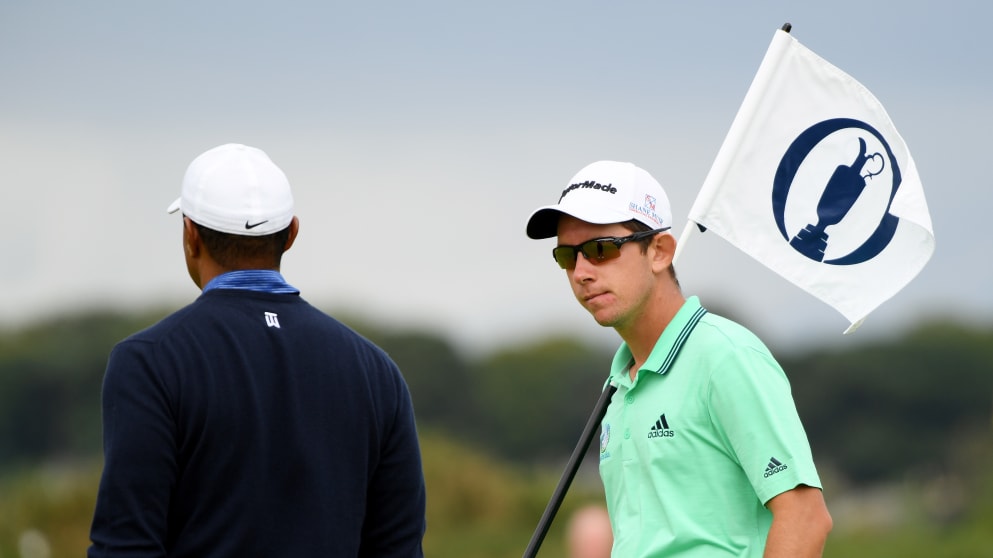 Lucas Herbert and Tiger Woods