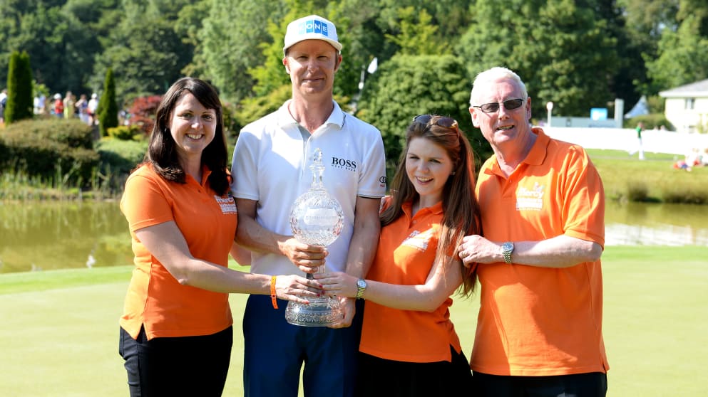 Mikko Ilonen with The Mercy Hospital team after his Irish Open victory
