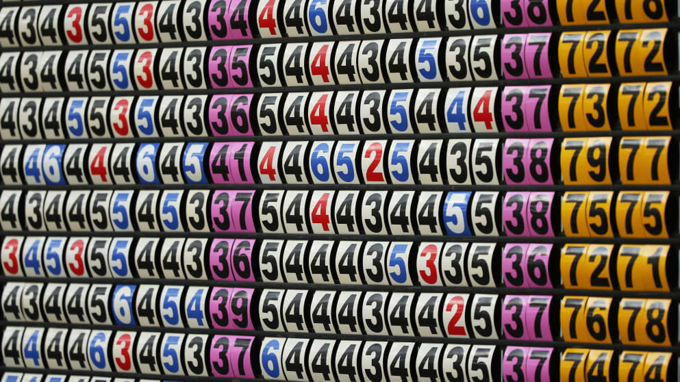 A general view of the leaderboard during the second round of the Trophee Hassan II 