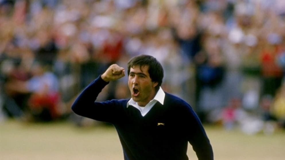 The iconic image of Seve winning the 1984 Open at St Andrews