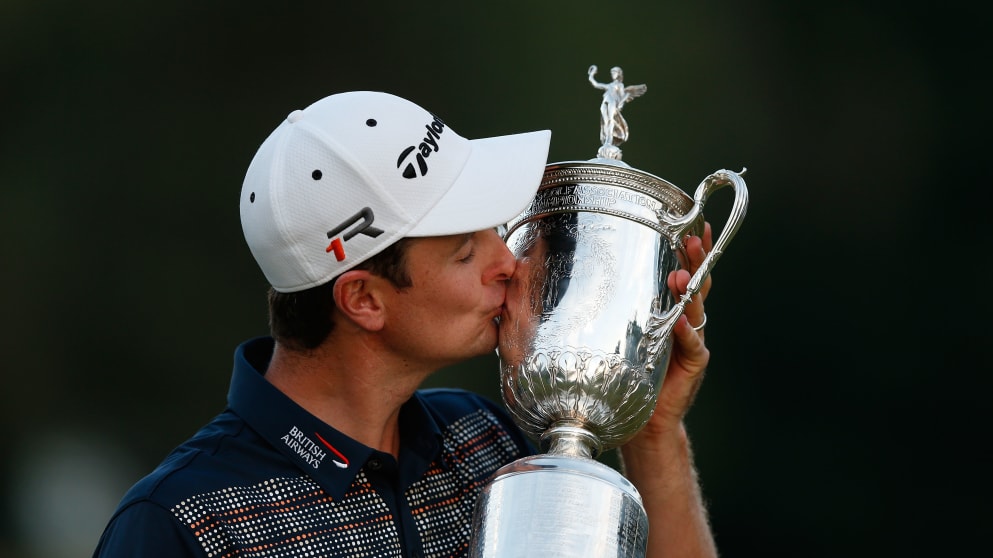 Justin Rose with the US Open trophy in 2013