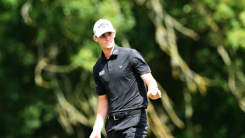 Thomas Pieters during the final round in Prague