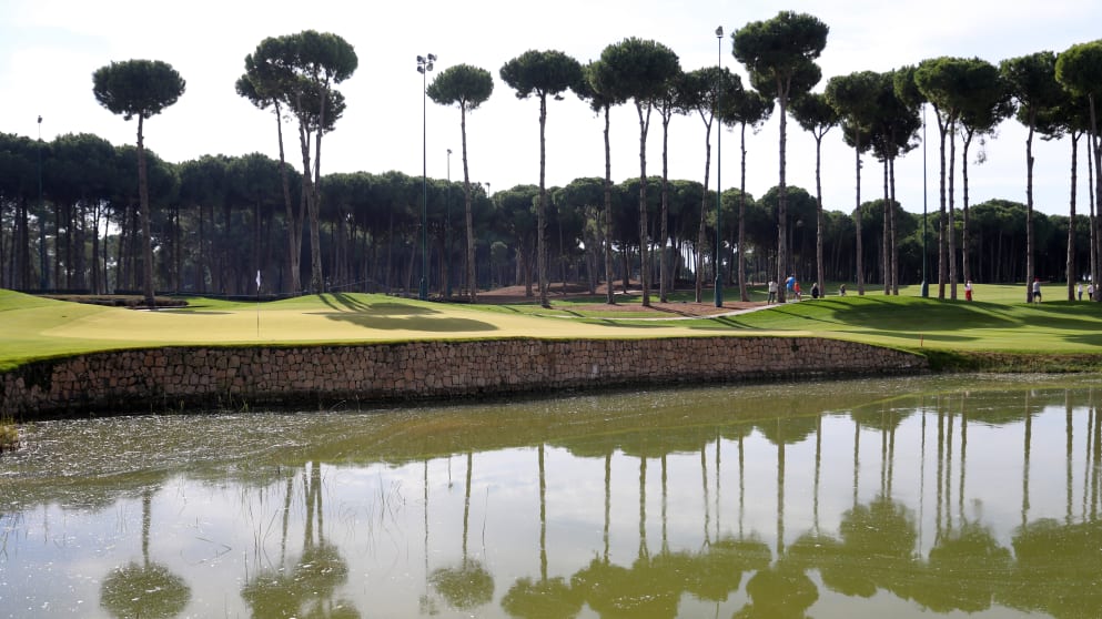 11th green Turkish Airlines Open at the Regnum Carya Golf & Spa Resort