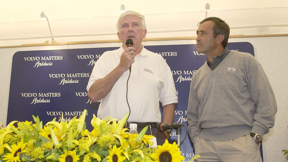 Colm Smith with Seve Ballesteros at the 2001 Volvo Masters