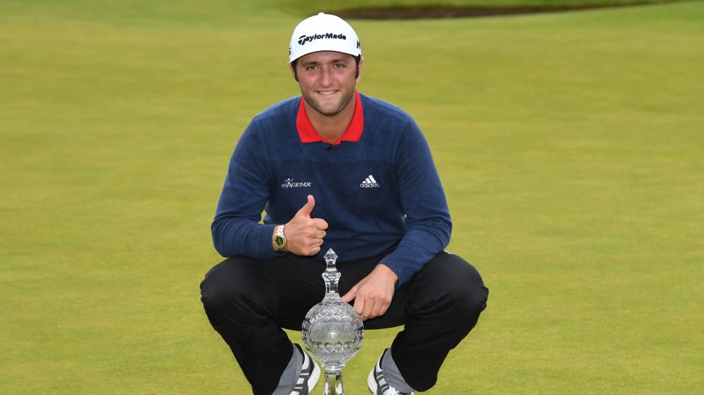 Jon Rahm with the Irish Open trophy