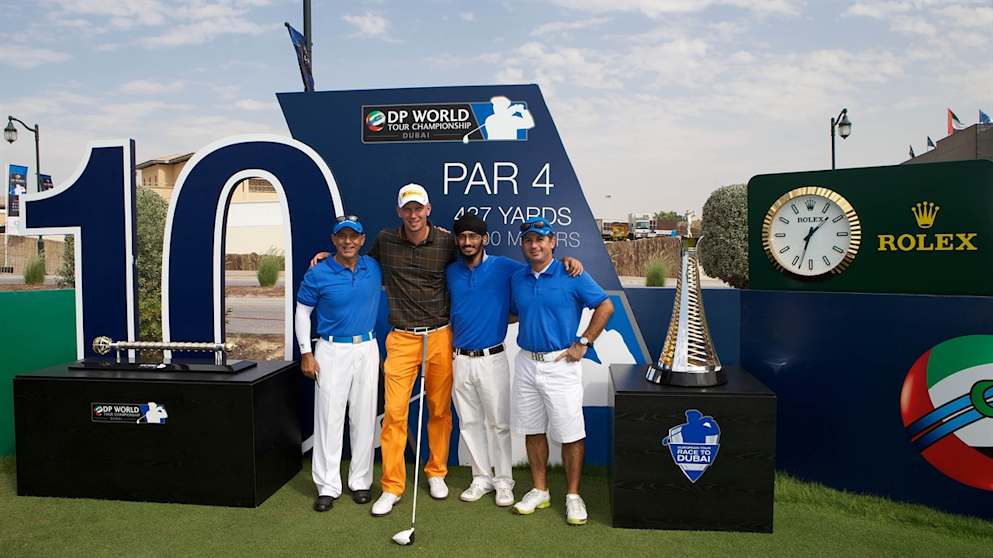Team Siem pose for the cameras after their Rolex Pro-Am success