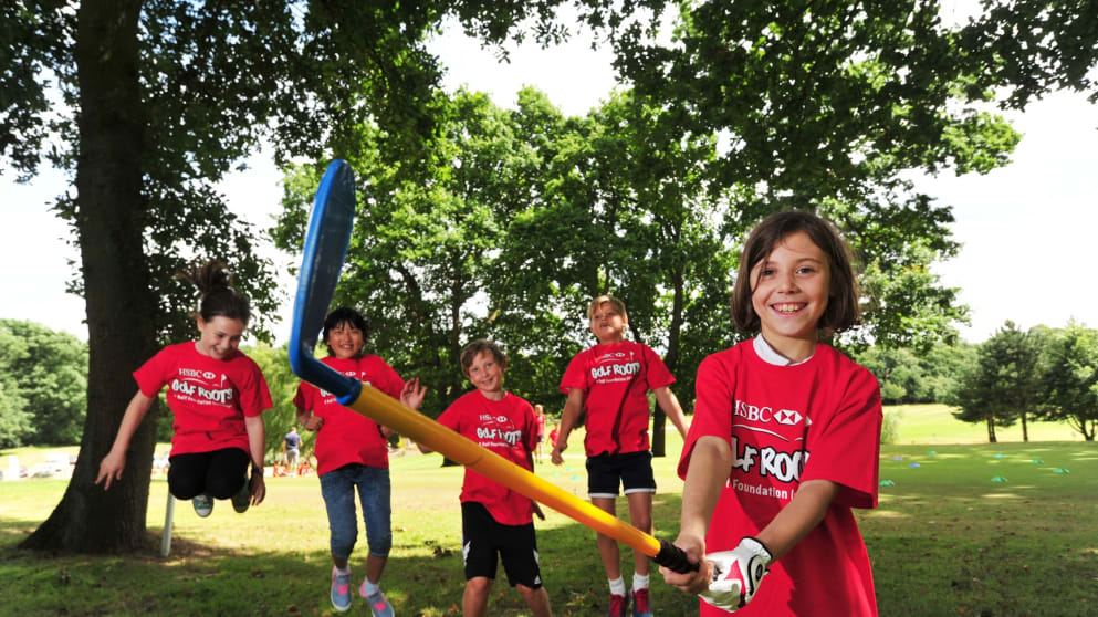 Golf Foundation youngsters try their hand at golf (credit Leaderboard Photography)