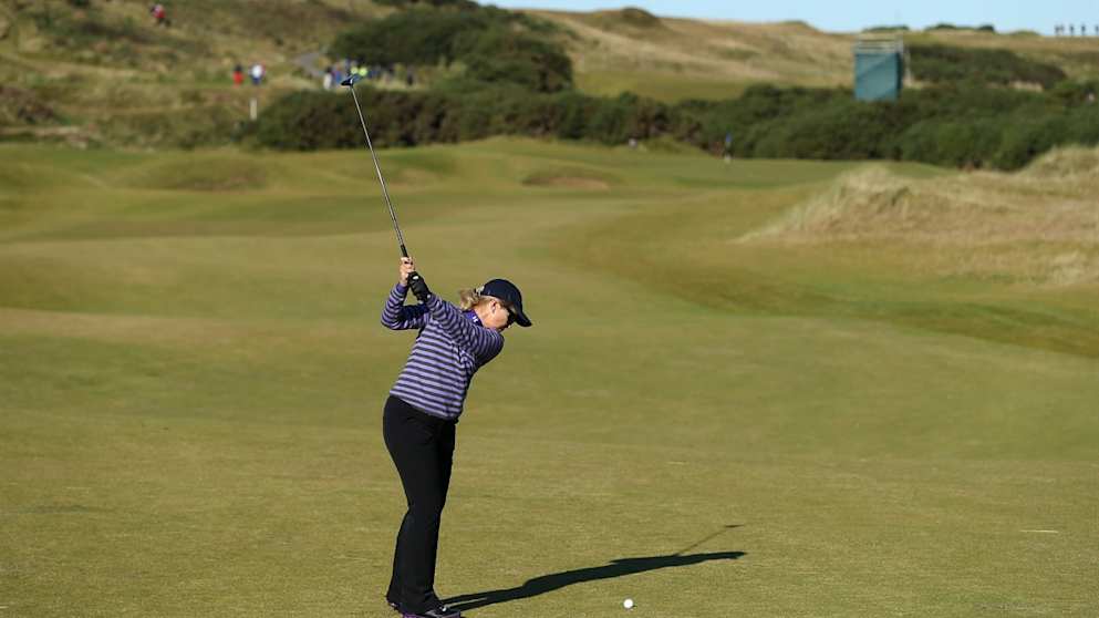 Gaynor Rupert, playing partner of Branden Grace in action