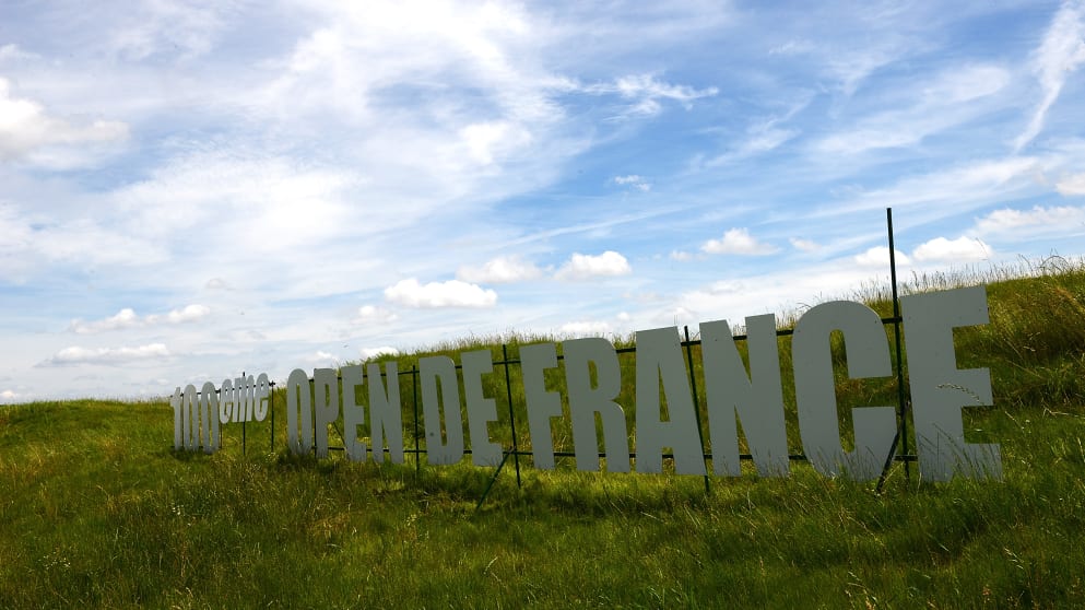 The Open de France sign at Le Golf National