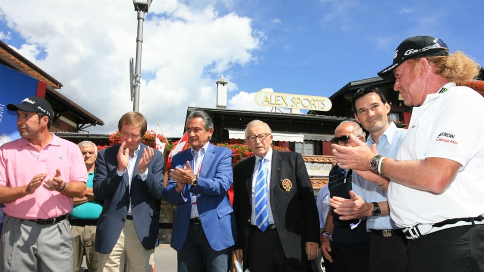 The organisers of the Omega European Masters launched a Hollywood-style ‘stars in the pavement’ monument to their champions down the years.
