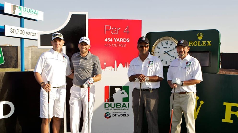 Sergio Garcia and the Emirates 3 team in the Rolex Pro-Am