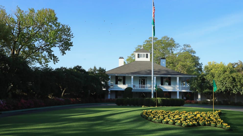 The Founders Circle in front of the Augusta National Clubhouse