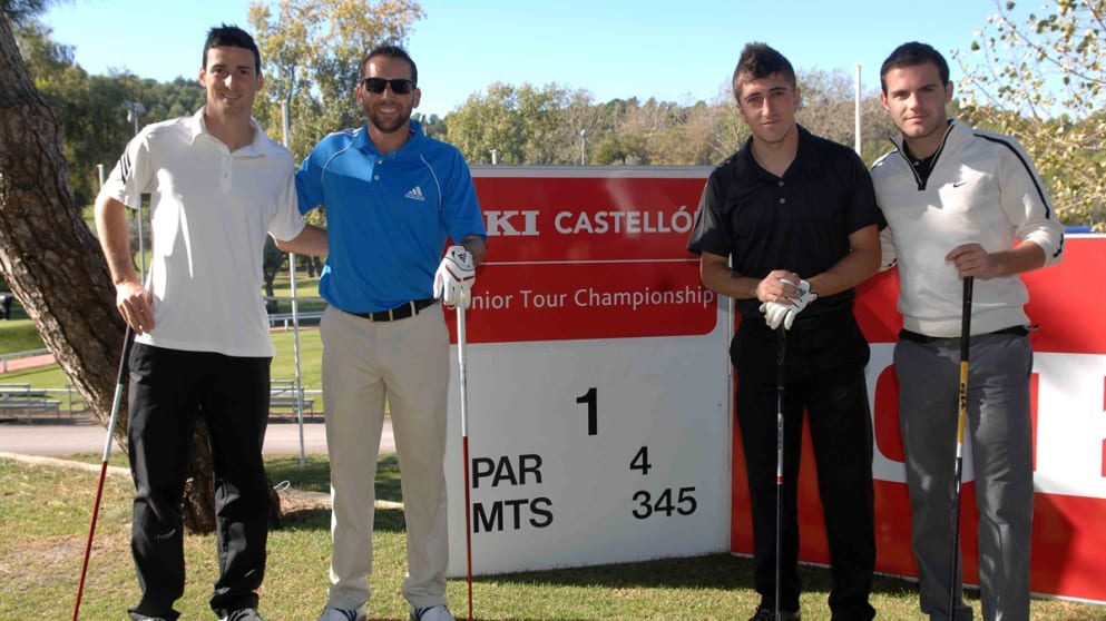 Sergio Garcia is joined by Valencia footballers Aritz Aduriz, Pablo Hernandez and Juan Mata. 