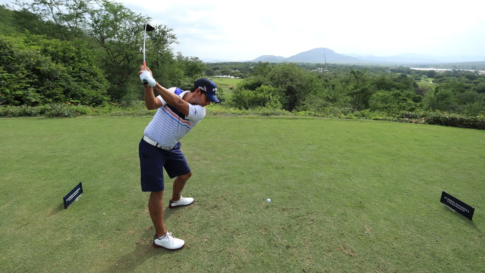 Pablo Larrazabal - hits a tee shot during during practice ahead of the Alfred Dunhill Championship at Leopard Creek Country Golf Club 